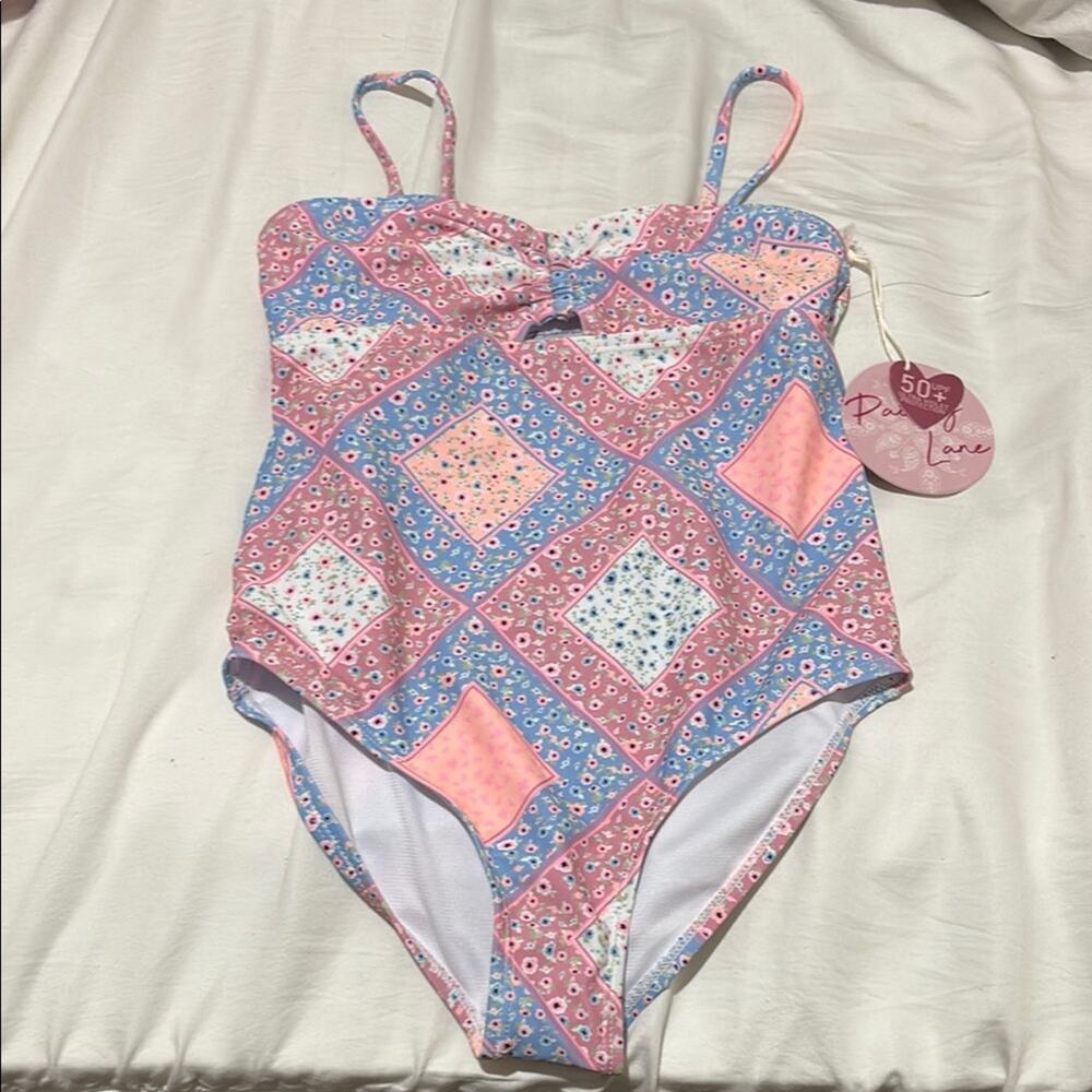 Paisley Lane 10 floral patchwork Pink/Blue Swimwear love shack fancy vibes nwt